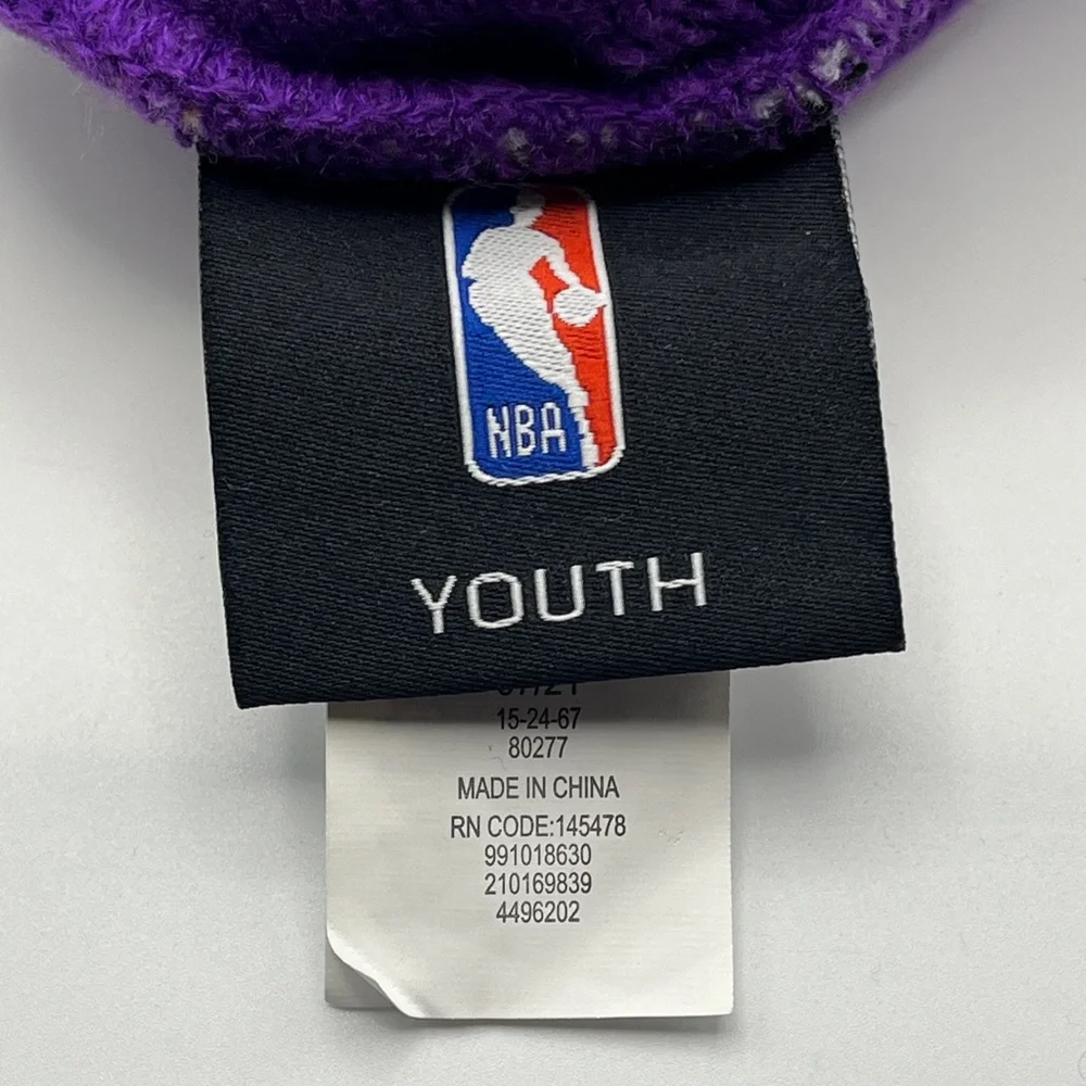 LA Lakers Knit Pom Beanie - NBA Team Cuff Hat - Youth size